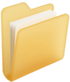carpeta con archivos amarilla